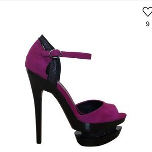 Jessica Simpson Black and Purple Platform Heels